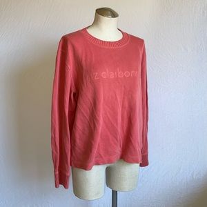 retro salmon liz claiborne pullover crewneck ✨